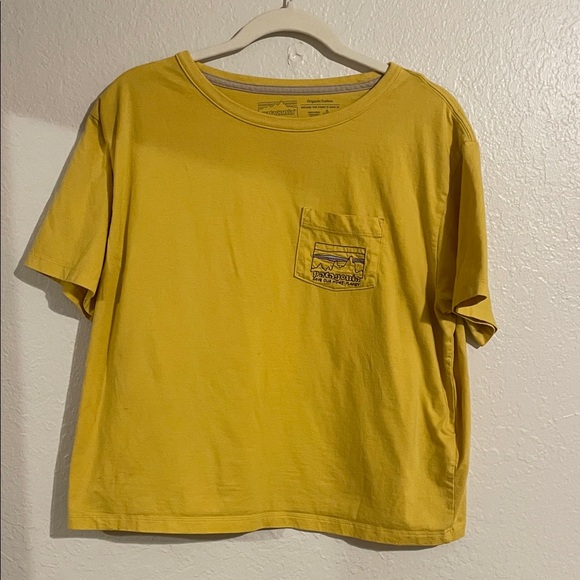 Patagonia Tan Pocket Tee with Embroidered Logo - Picture 1 of 3